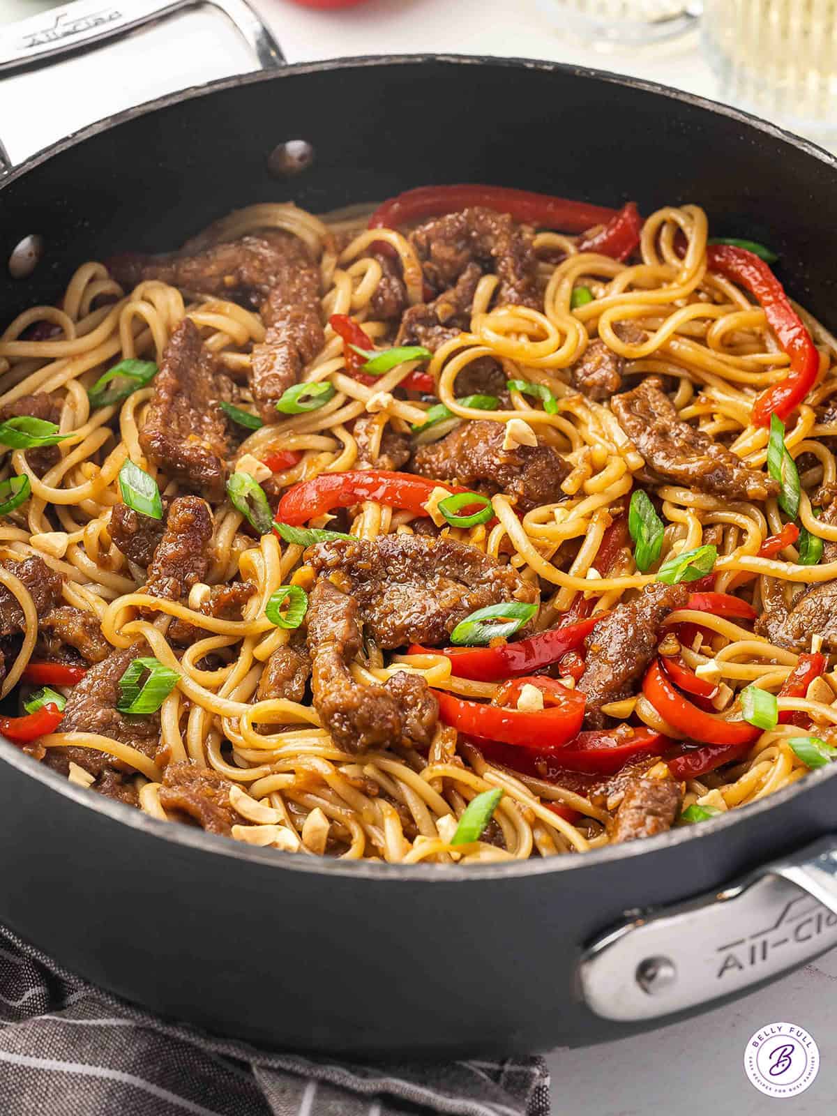 Mongolian Beef Noodles With Peppers